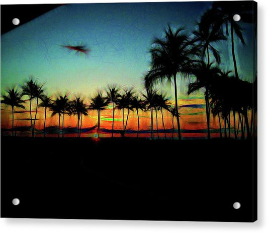 Sunset From The Car - Acrylic Print