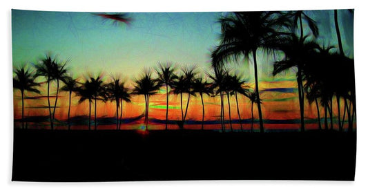 Sunset From The Car - Bath Towel