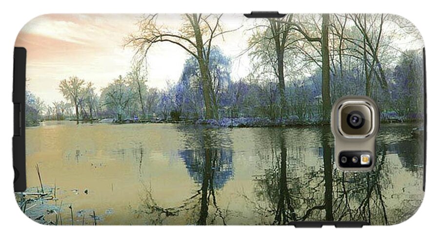 Sunset On Lake in Yellow - Phone Case
