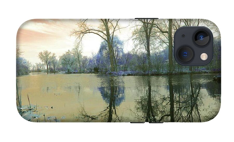 Sunset On Lake in Yellow - Phone Case