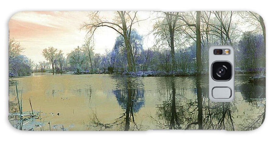 Sunset On Lake in Yellow - Phone Case