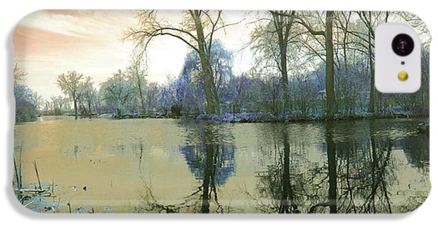 Sunset On Lake in Yellow - Phone Case