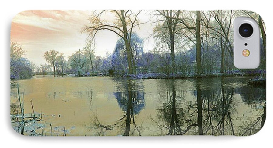 Sunset On Lake in Yellow - Phone Case