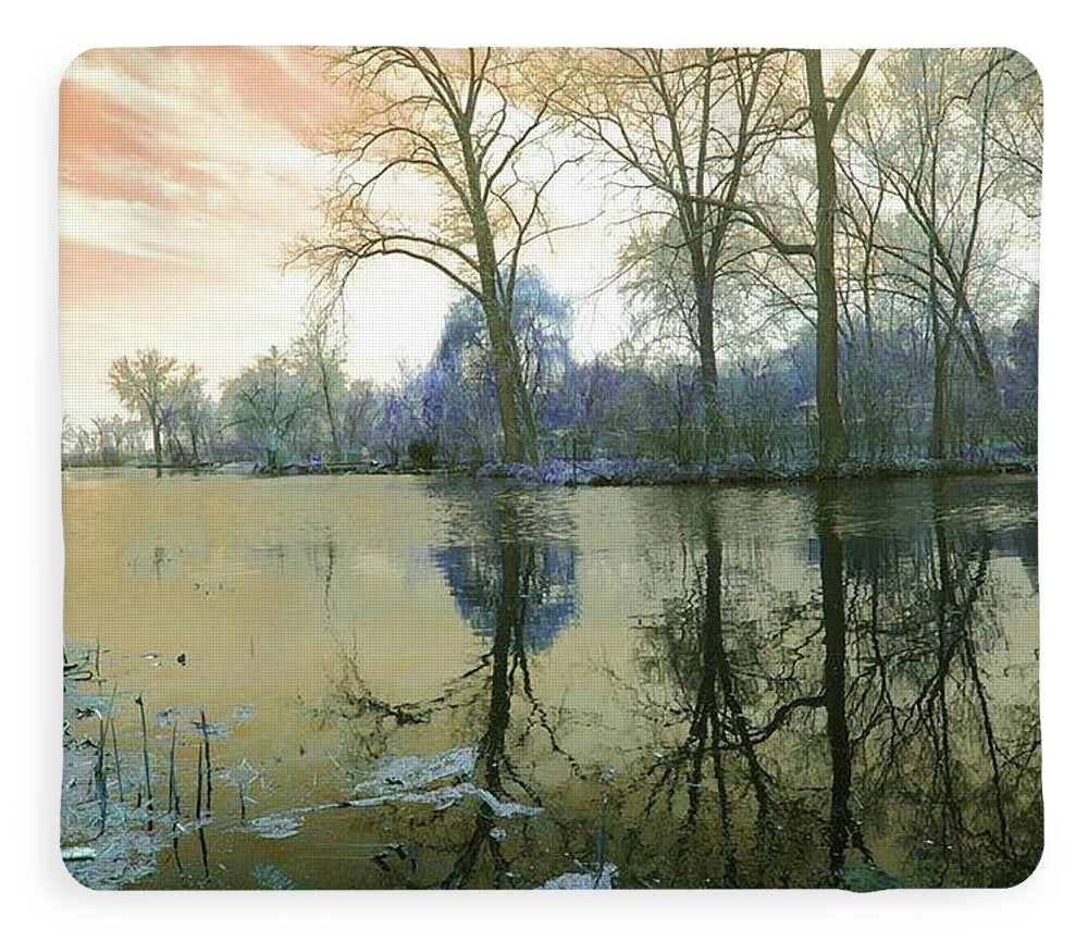 Sunset On Lake in Yellow - Blanket