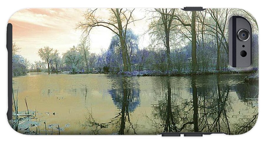 Sunset On Lake in Yellow - Phone Case