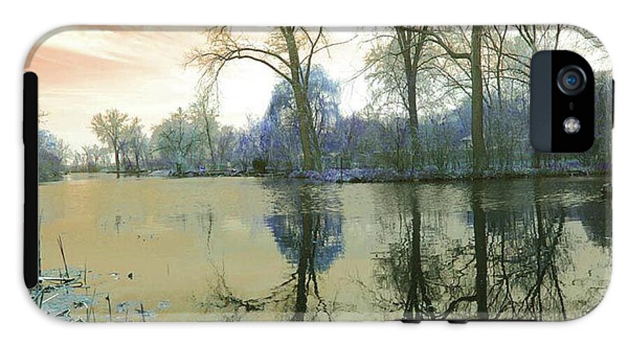 Sunset On Lake in Yellow - Phone Case