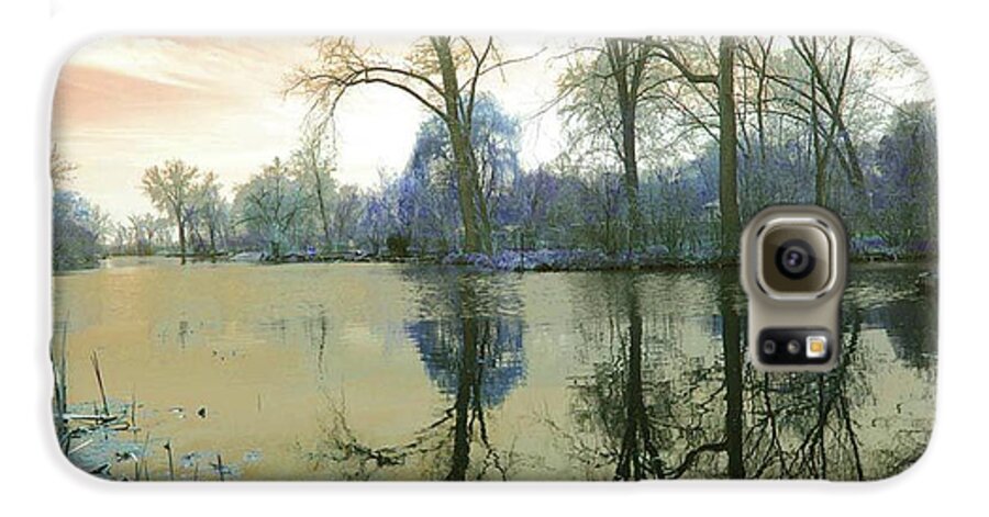 Sunset On Lake in Yellow - Phone Case