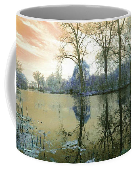 Sunset On Lake in Yellow - Mug
