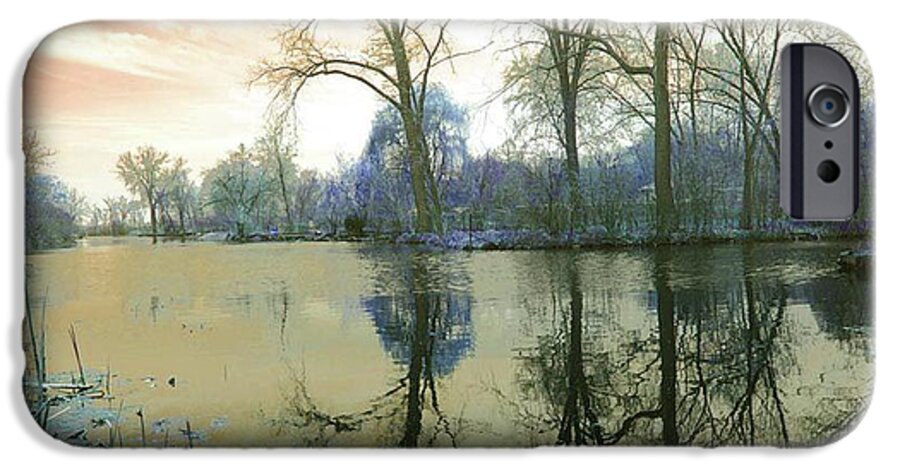 Sunset On Lake in Yellow - Phone Case