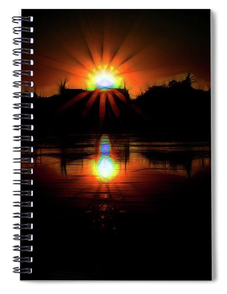Sunset On The Wisconsin River - Spiral Notebook