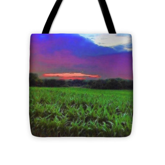 Sunset Over a Cornfield - Tote Bag