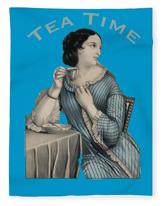 Tea Time Vintage Woman - Blanket