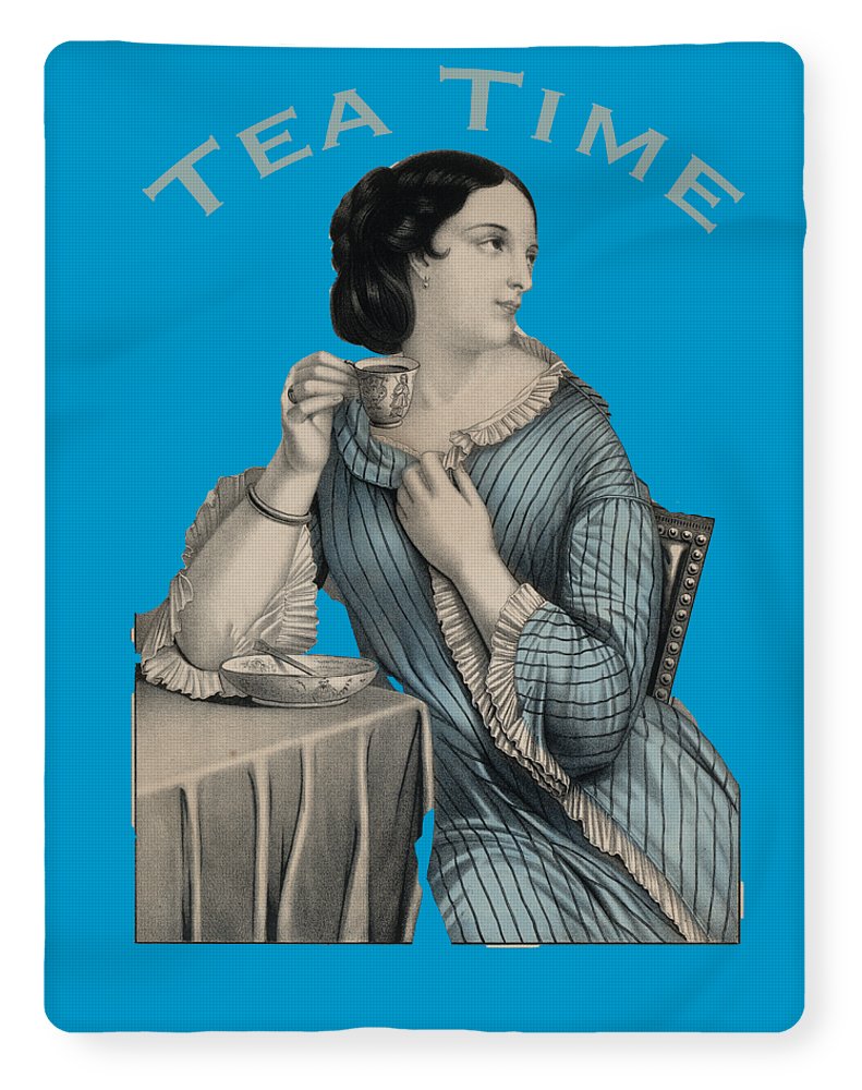 Tea Time Vintage Woman - Blanket