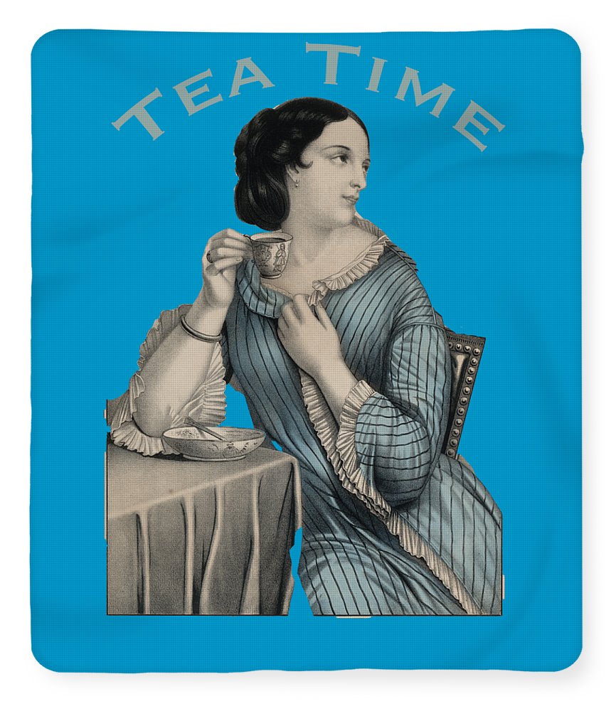 Tea Time Vintage Woman - Blanket
