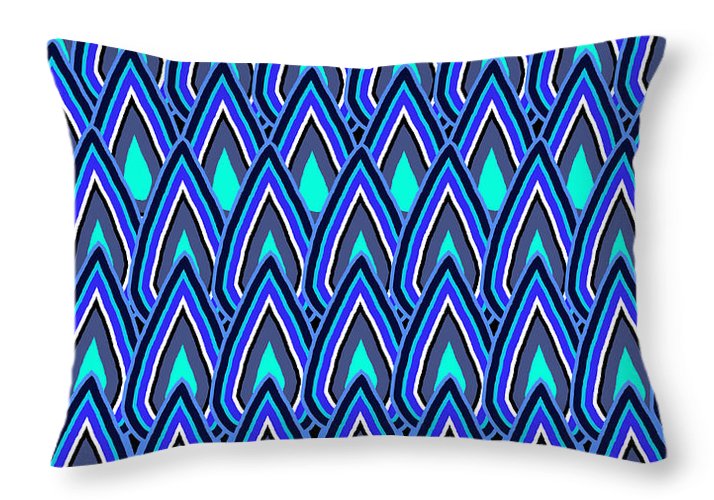 Teardrops In Blue - Throw Pillow