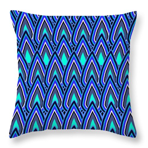 Teardrops In Blue - Throw Pillow