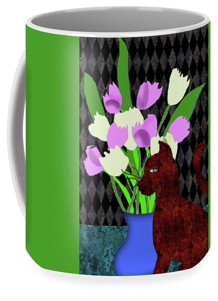 The Cat and The Tulips - Mug