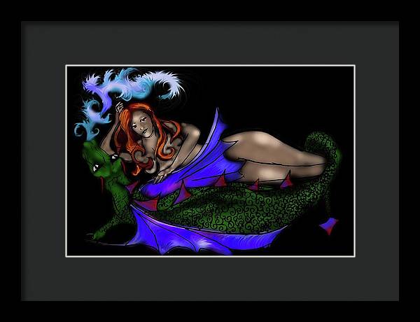 The Maiden and The Dragon - Framed Print