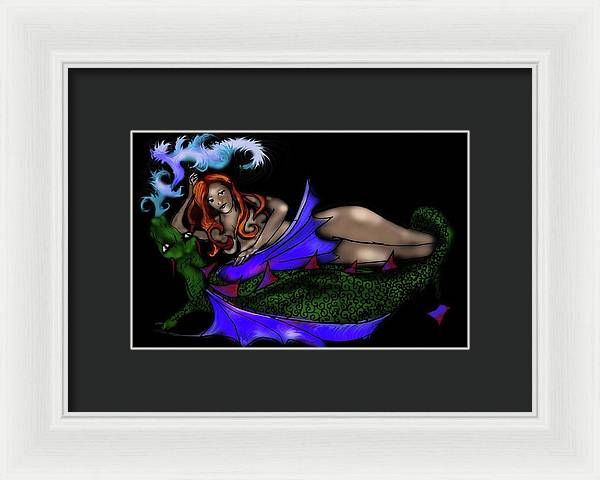 The Maiden and The Dragon - Framed Print