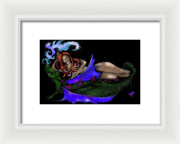 The Maiden and The Dragon - Framed Print