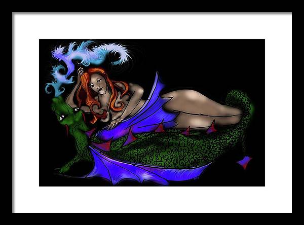The Maiden and The Dragon - Framed Print
