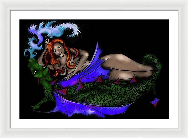 The Maiden and The Dragon - Framed Print