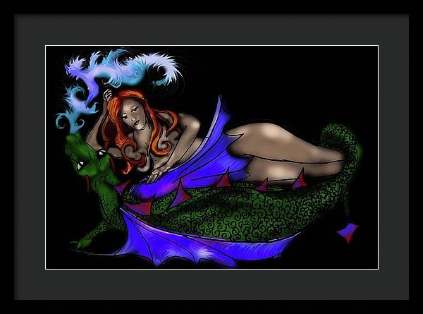 The Maiden and The Dragon - Framed Print