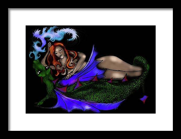 The Maiden and The Dragon - Framed Print