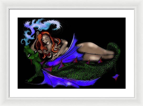 The Maiden and The Dragon - Framed Print