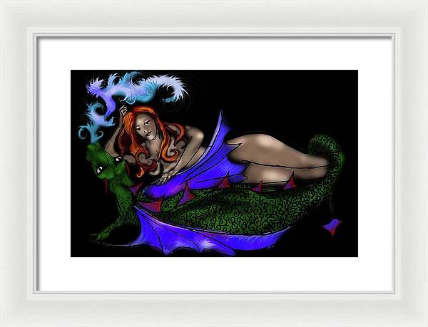 The Maiden and The Dragon - Framed Print
