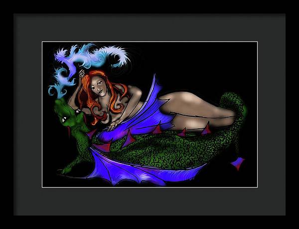 The Maiden and The Dragon - Framed Print