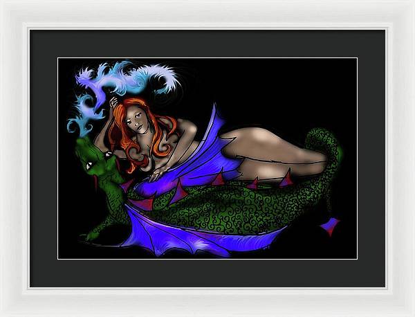 The Maiden and The Dragon - Framed Print