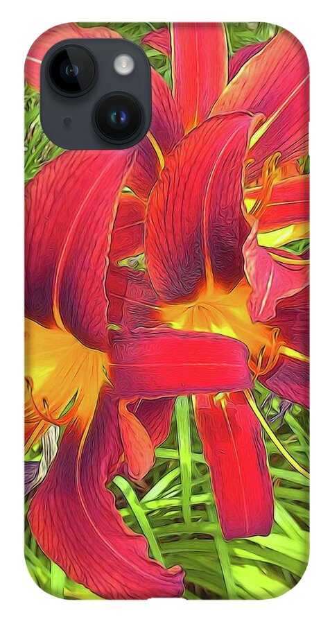 Three Red Tiger Lilies - Phone Case