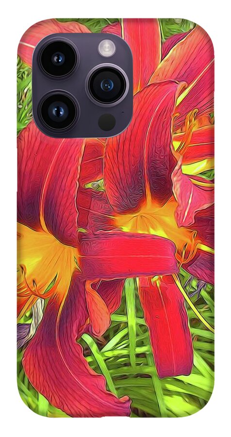 Three Red Tiger Lilies - Phone Case