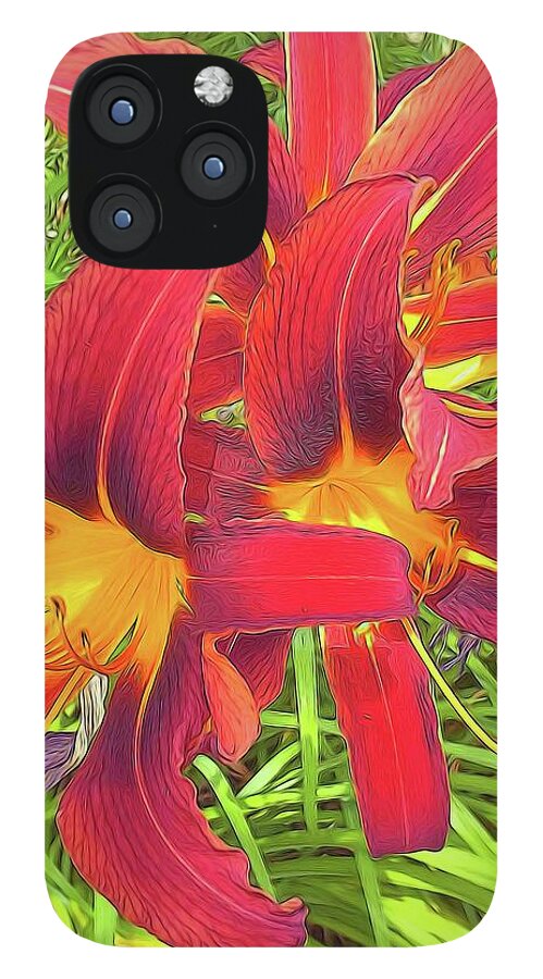 Three Red Tiger Lilies - Phone Case