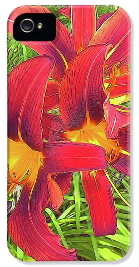 Three Red Tiger Lilies - Phone Case
