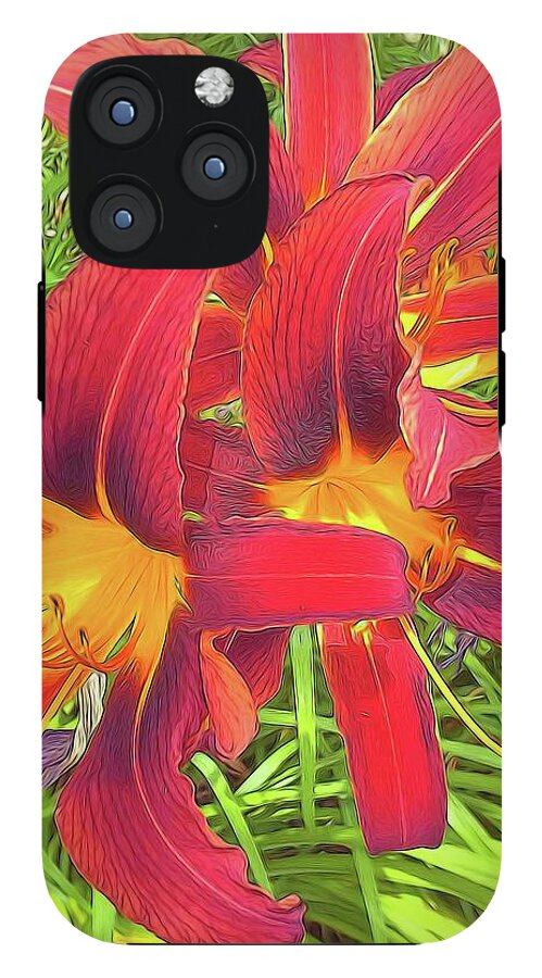 Three Red Tiger Lilies - Phone Case