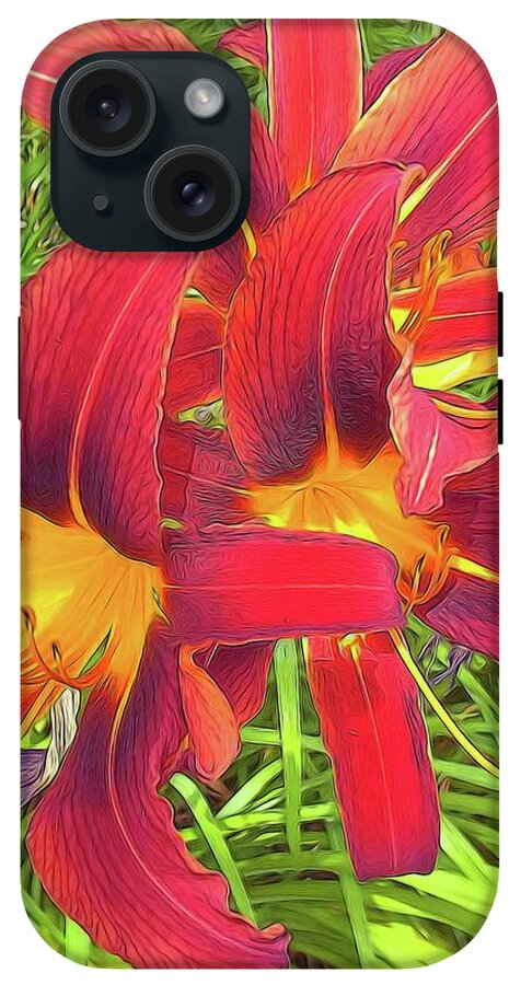 Three Red Tiger Lilies - Phone Case