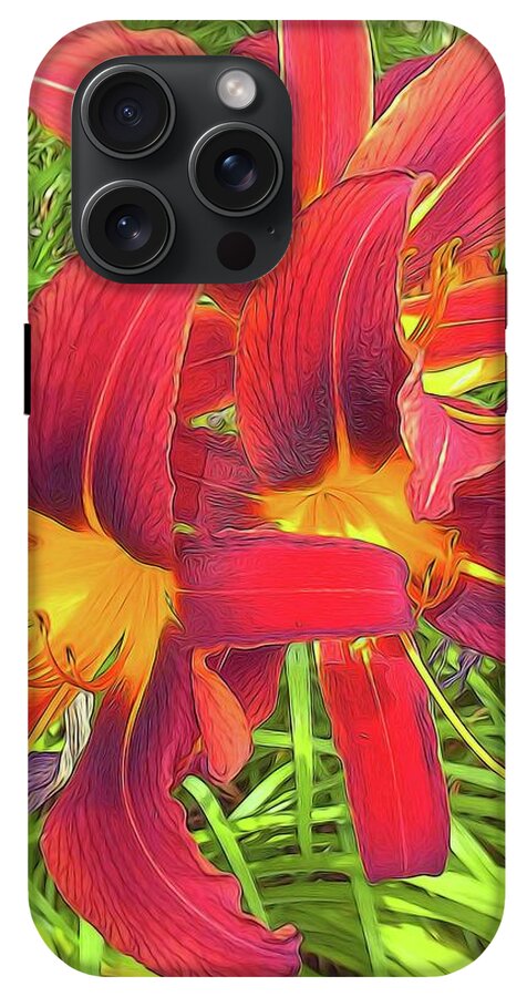 Three Red Tiger Lilies - Phone Case