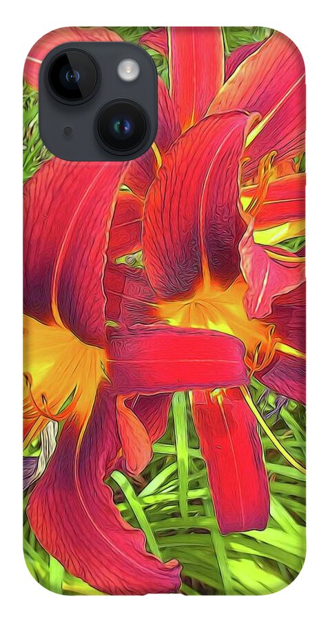 Three Red Tiger Lilies - Phone Case