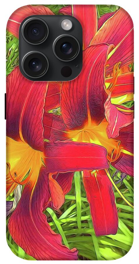 Three Red Tiger Lilies - Phone Case