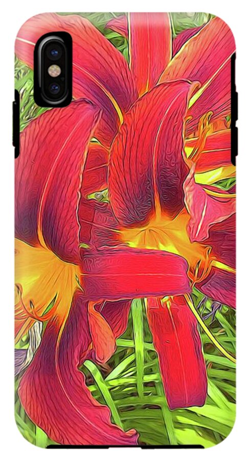Three Red Tiger Lilies - Phone Case