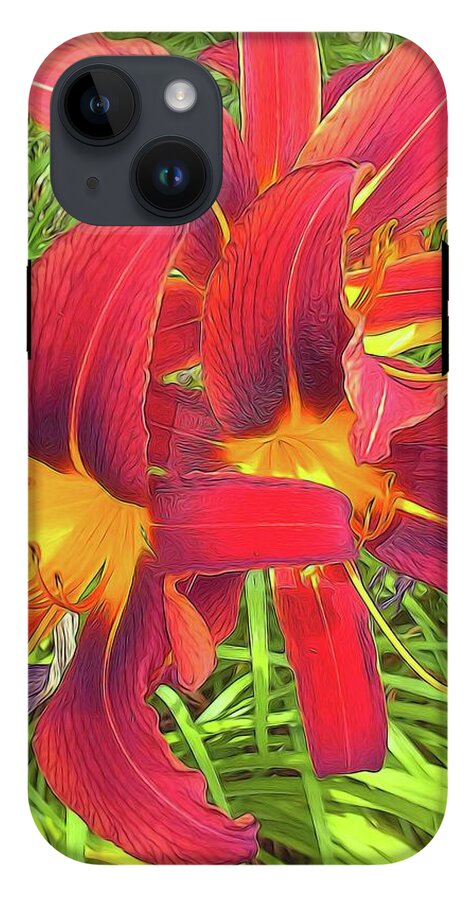 Three Red Tiger Lilies - Phone Case