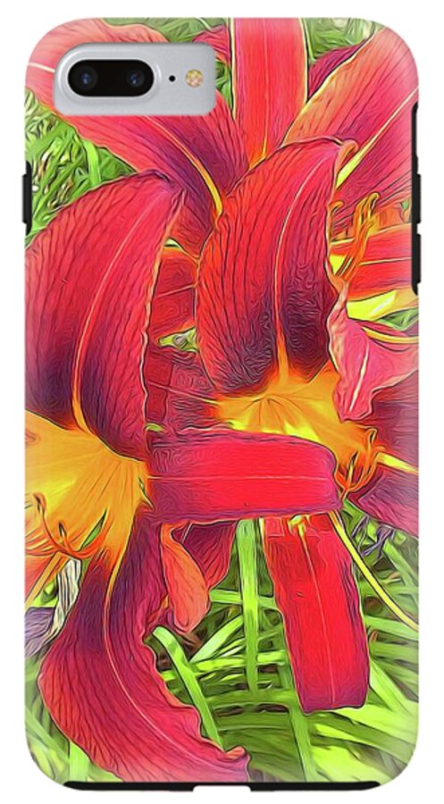 Three Red Tiger Lilies - Phone Case