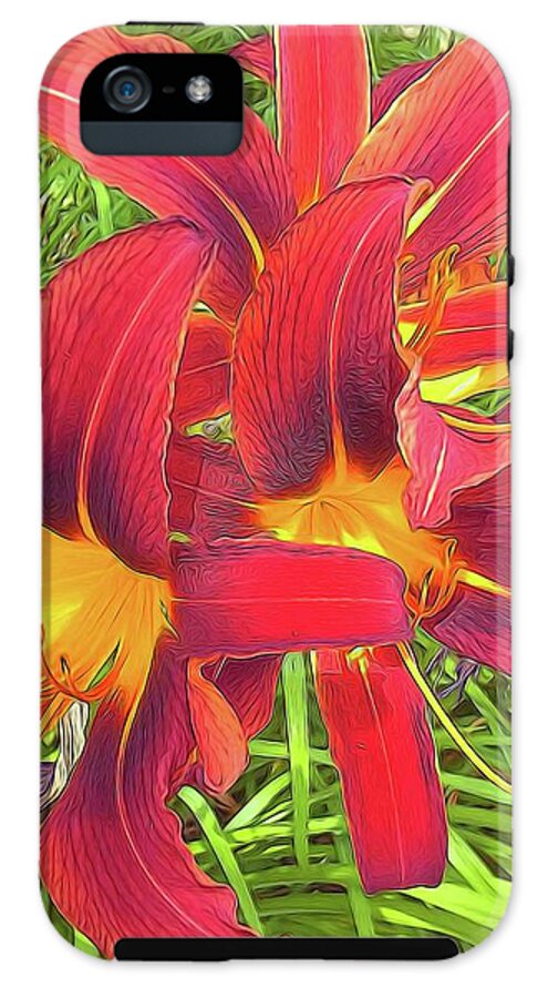 Three Red Tiger Lilies - Phone Case