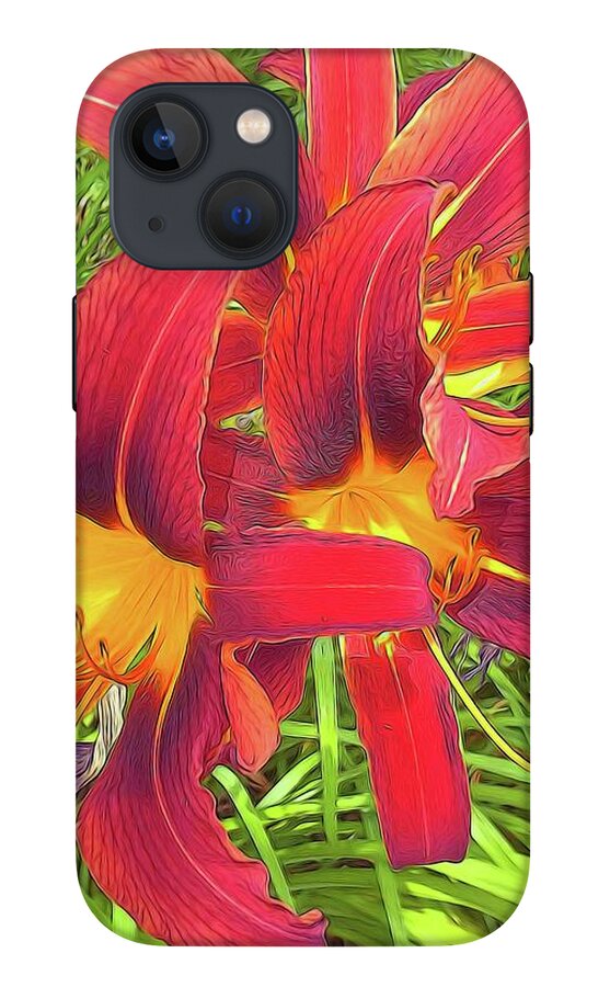 Three Red Tiger Lilies - Phone Case