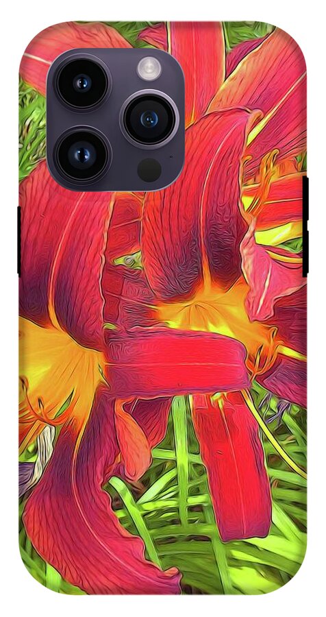 Three Red Tiger Lilies - Phone Case