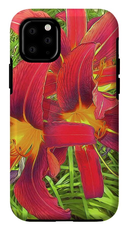 Three Red Tiger Lilies - Phone Case