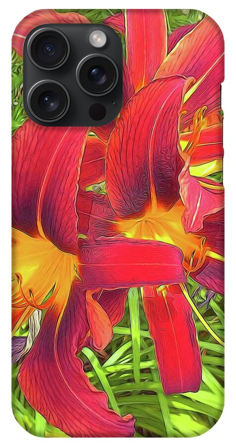 Three Red Tiger Lilies - Phone Case