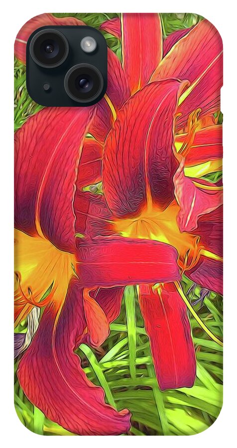 Three Red Tiger Lilies - Phone Case